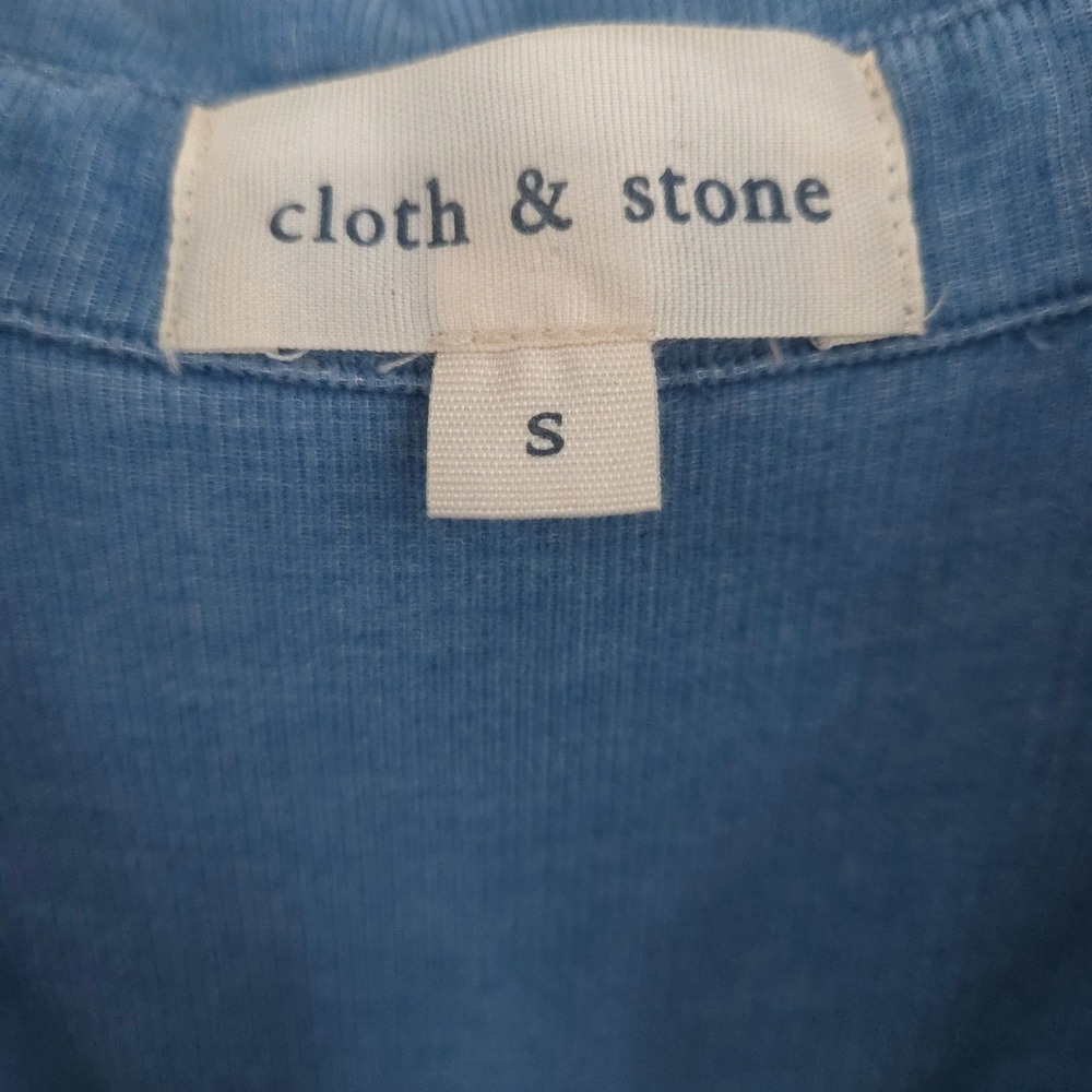 Anthropologie Cloth & Stone Corduroy Button Down Shirt Women Size S Blue Western - Picture 8 of 12